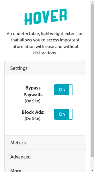 Hover Paywall Toggle